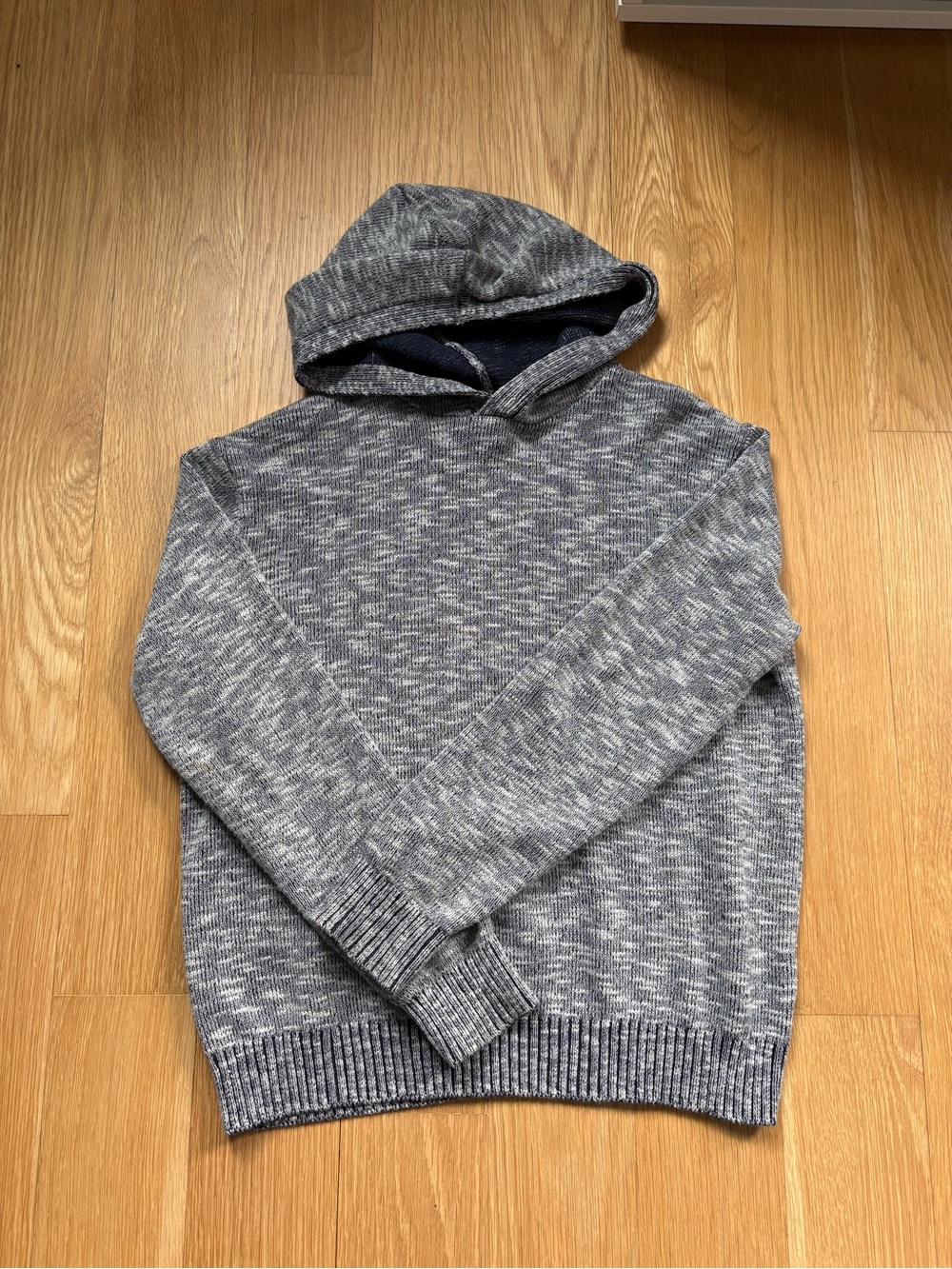Nordstrom Treasure & Bond Kids Heather Gray and Navy Knit Sweater with Hood